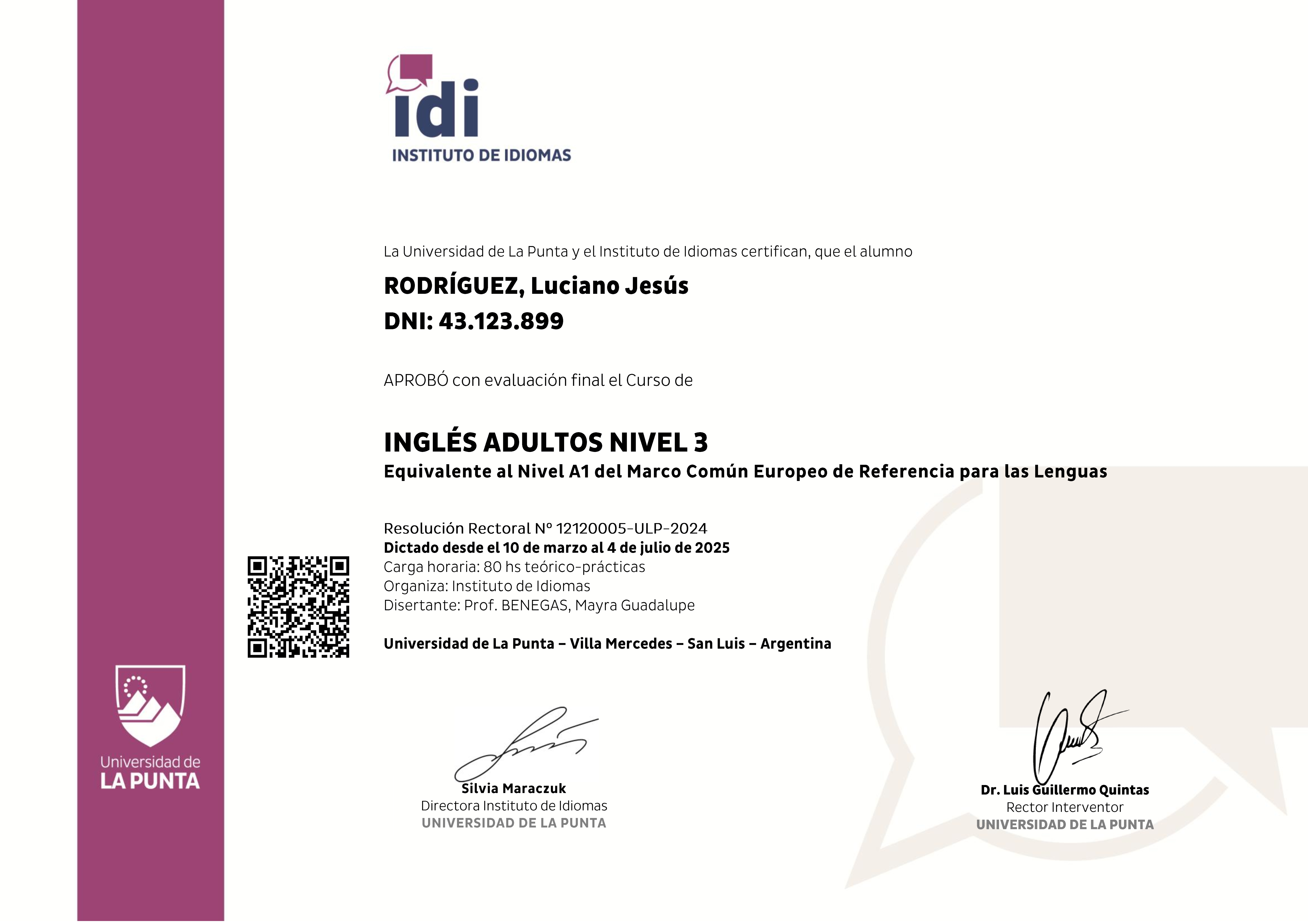 Certificado Inglés Nivel 2